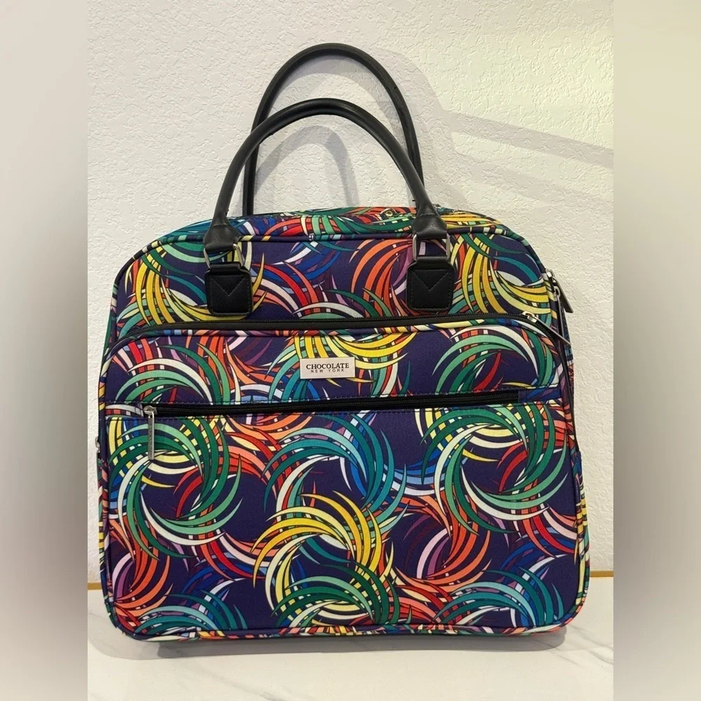 Chocolat‎ New York Blu Colorful Swirl Laptop Bag